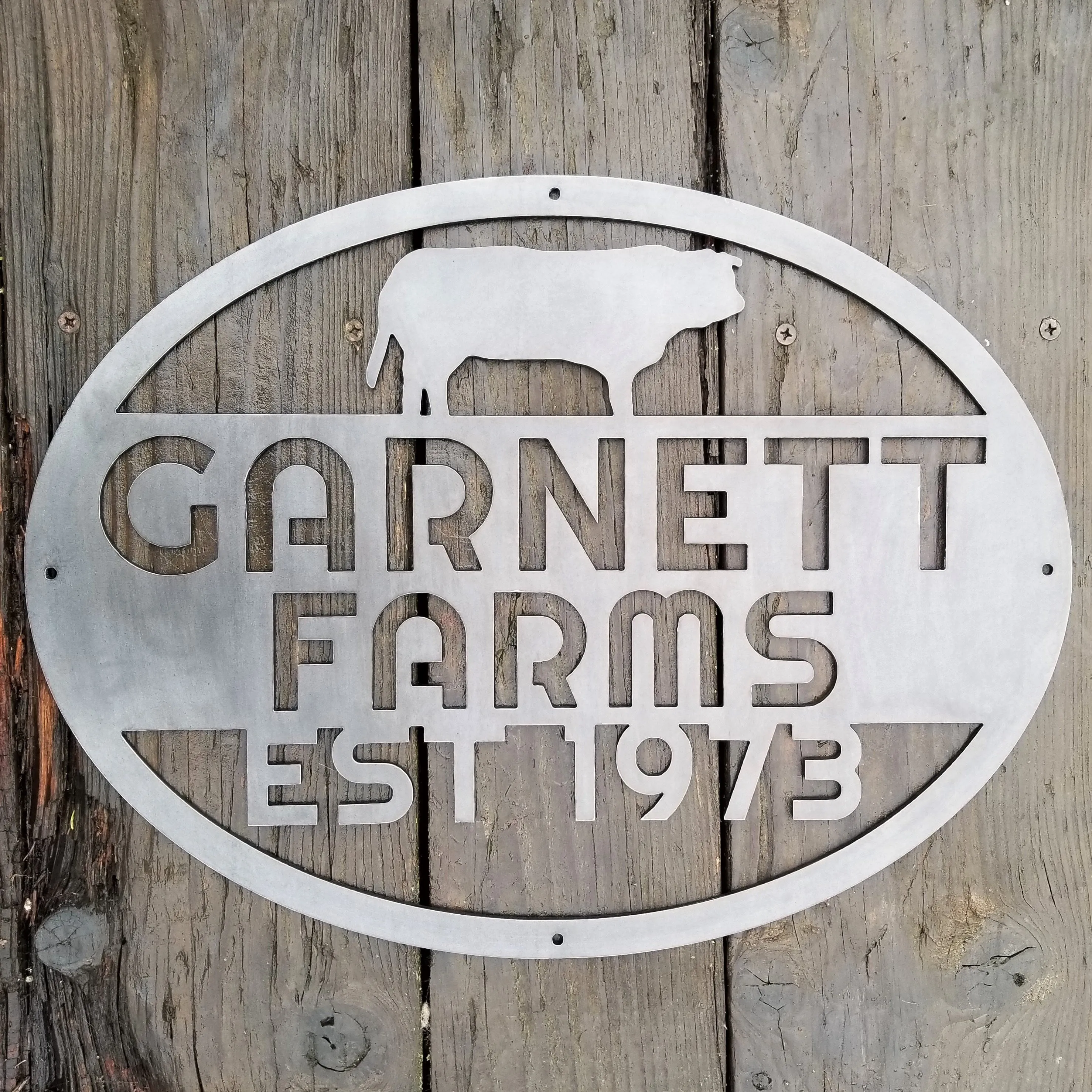 Custom Farm Sign - Personalized Farm Sign, Metal Animal Sign, Cow, Pig, Bear, Duck, Buck, Deer, Dog, Farmhouse Signs