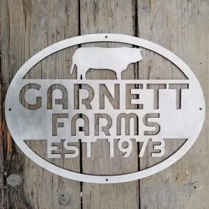 Custom Farm Sign - Personalized Farm Sign, Metal Animal Sign, Cow, Pig, Bear, Duck, Buck, Deer, Dog, Farmhouse Signs