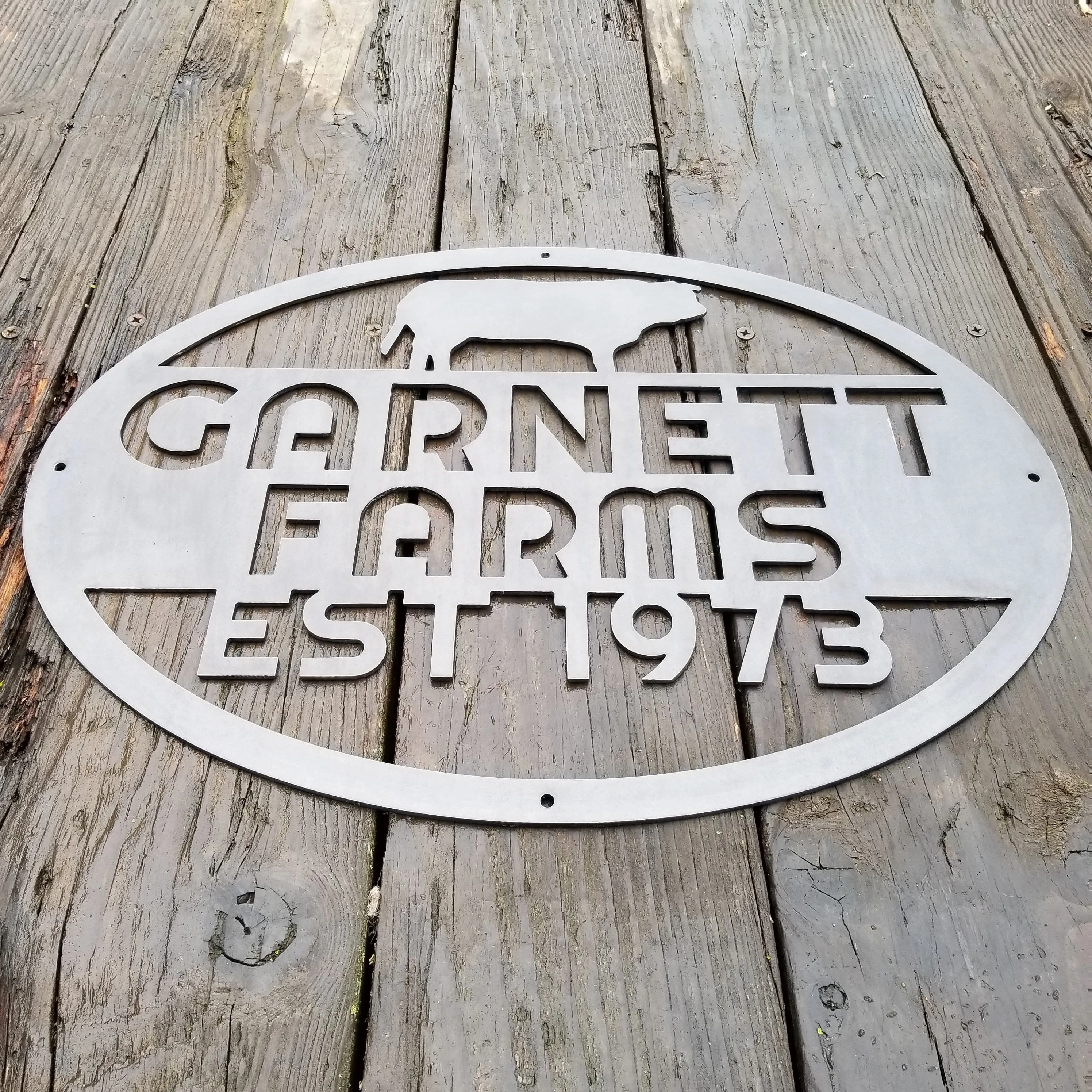 Custom Farm Sign - Personalized Farm Sign, Metal Animal Sign, Cow, Pig, Bear, Duck, Buck, Deer, Dog, Farmhouse Signs