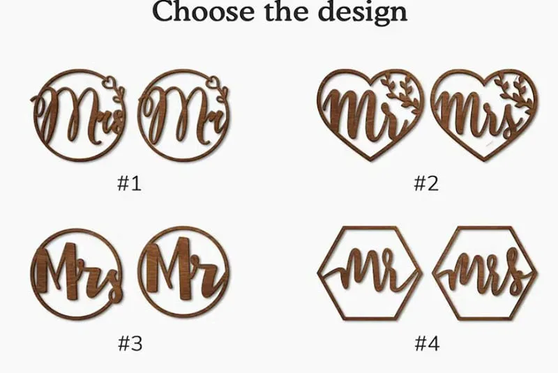 Custom Personalized Mr And Mrs Chair Signs For Wedding Reception Rustic Table Decor-Photo Props