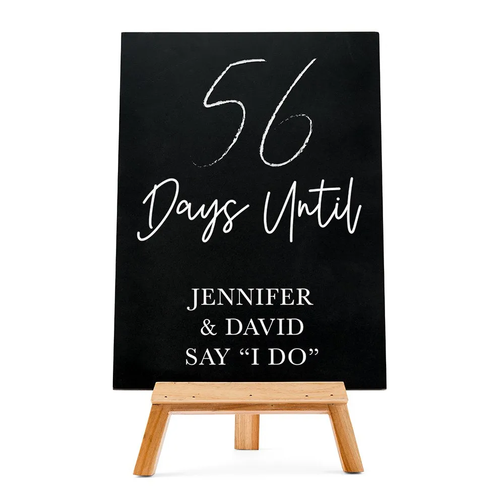 CUSTOM WEDDING CHALKBOARD SIGN - COUNTDOWN
