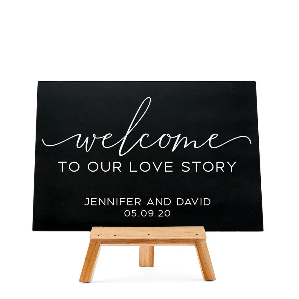 CUSTOM WEDDING CHALKBOARD SIGN - WELCOME SCRIPT