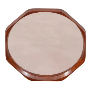 Danish Modern 1950s Mirror with Wooden Octagonal Frame