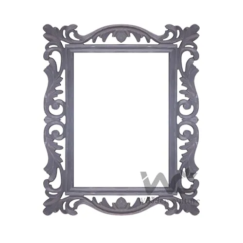 Decorative Wall Mirror Antique Gray Royal Mirror Frame Wall Hanging for Living Room, Bedroom, Bathroom, and Home Decor