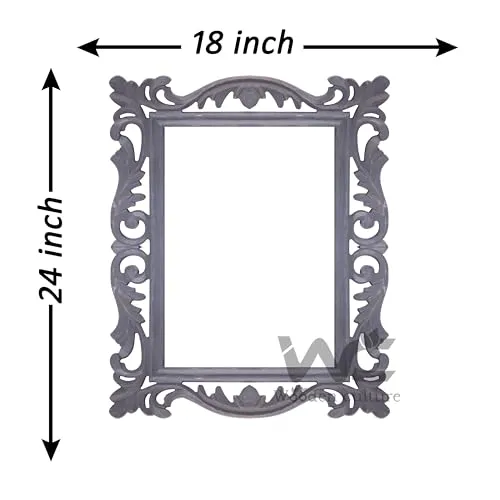 Decorative Wall Mirror Antique Gray Royal Mirror Frame Wall Hanging for Living Room, Bedroom, Bathroom, and Home Decor