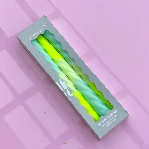 Dip Dye Twisted Candles - Set of 3