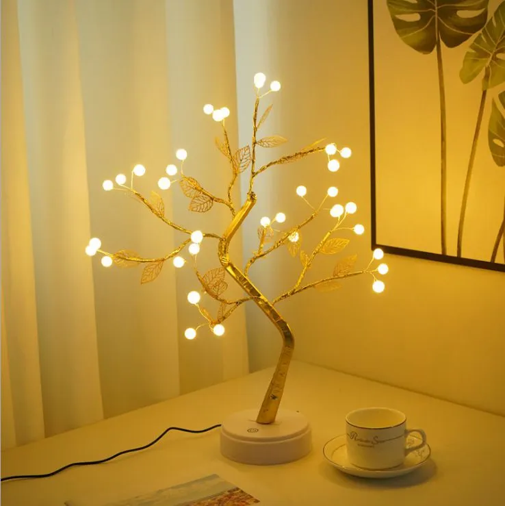 Fairy Decorative Tabletop Bonsai Led Tree Light Lantern Lamp