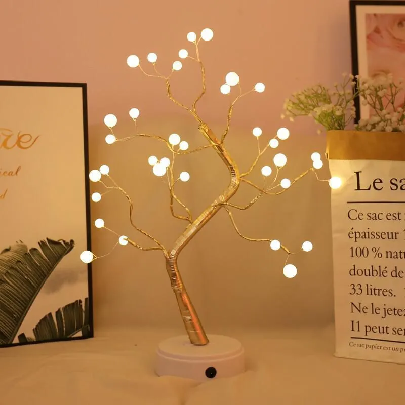 Fairy Decorative Tabletop Bonsai Led Tree Light Lantern Lamp