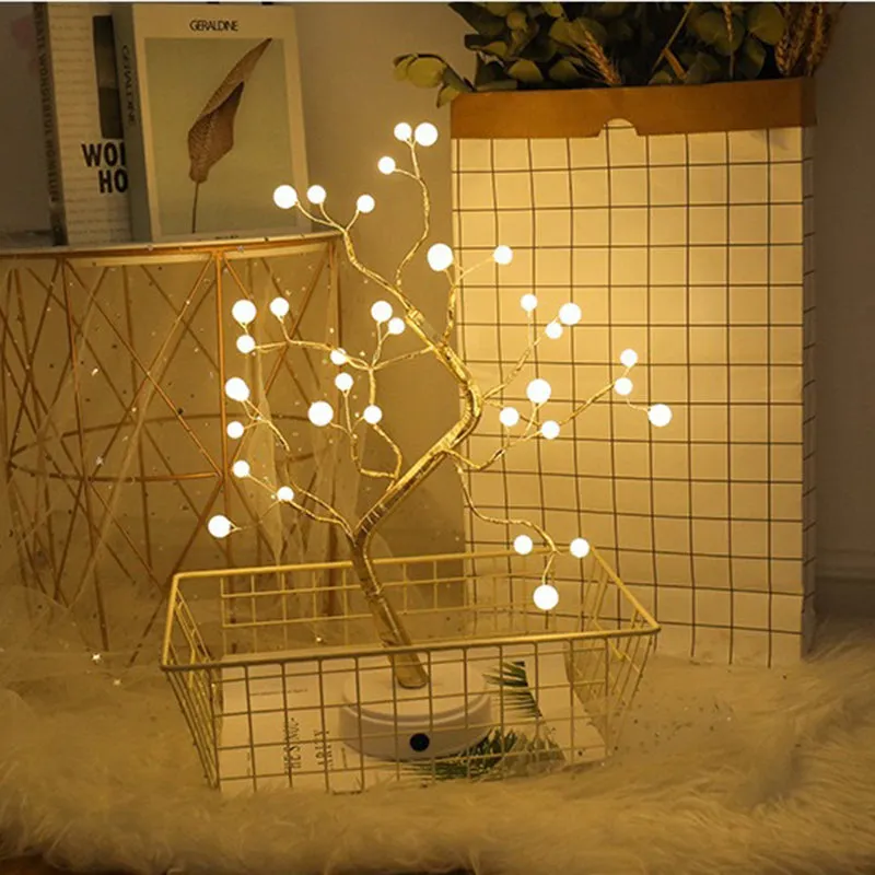 Fairy Decorative Tabletop Bonsai Led Tree Light Lantern Lamp