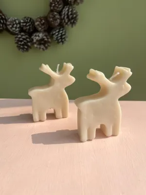 Festive Reindeer Pillar Candles