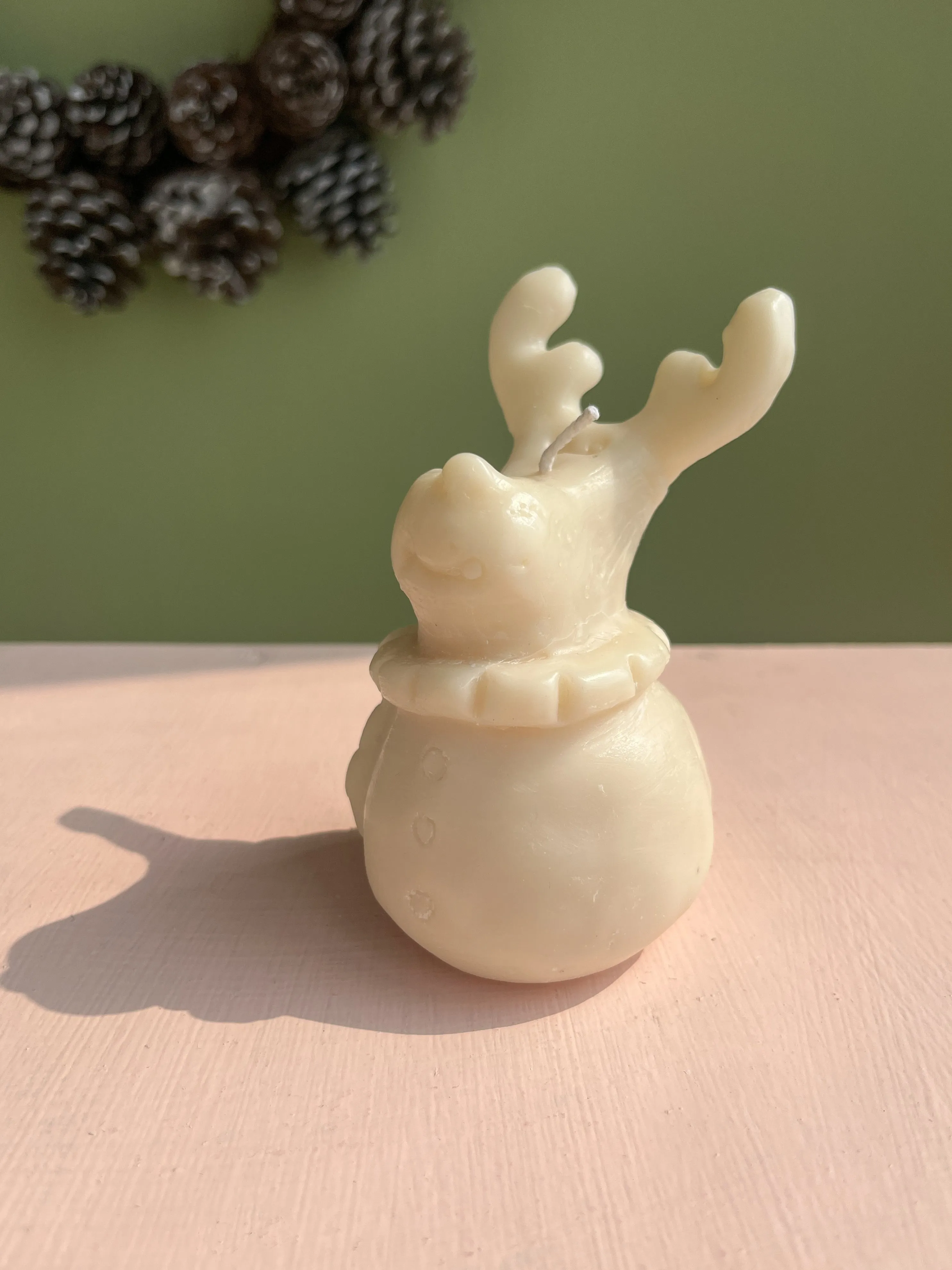 Festive Reindeer Pillar Candles