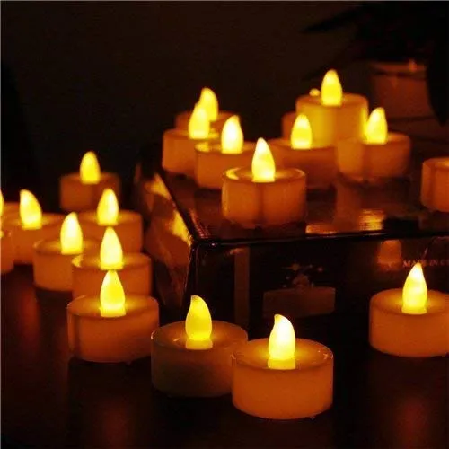 FLUZOV Tea Light Mini LED Plastic Candles with Bright Light, Flameless & Smokeless Decorative Acrylic Tea Light Candle for Gifting, House, Diwali, Christmas, Festival (Set of 30)