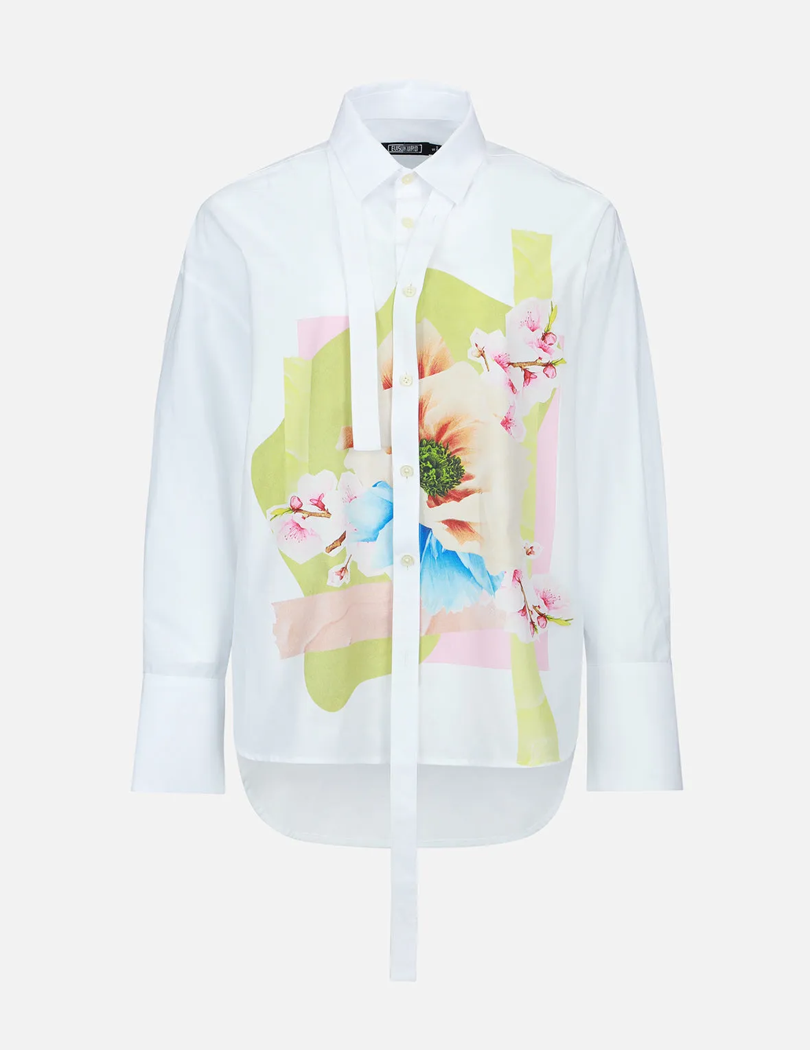 Foral Collage Print Oversized Shirt