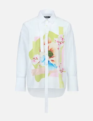 Foral Collage Print Oversized Shirt