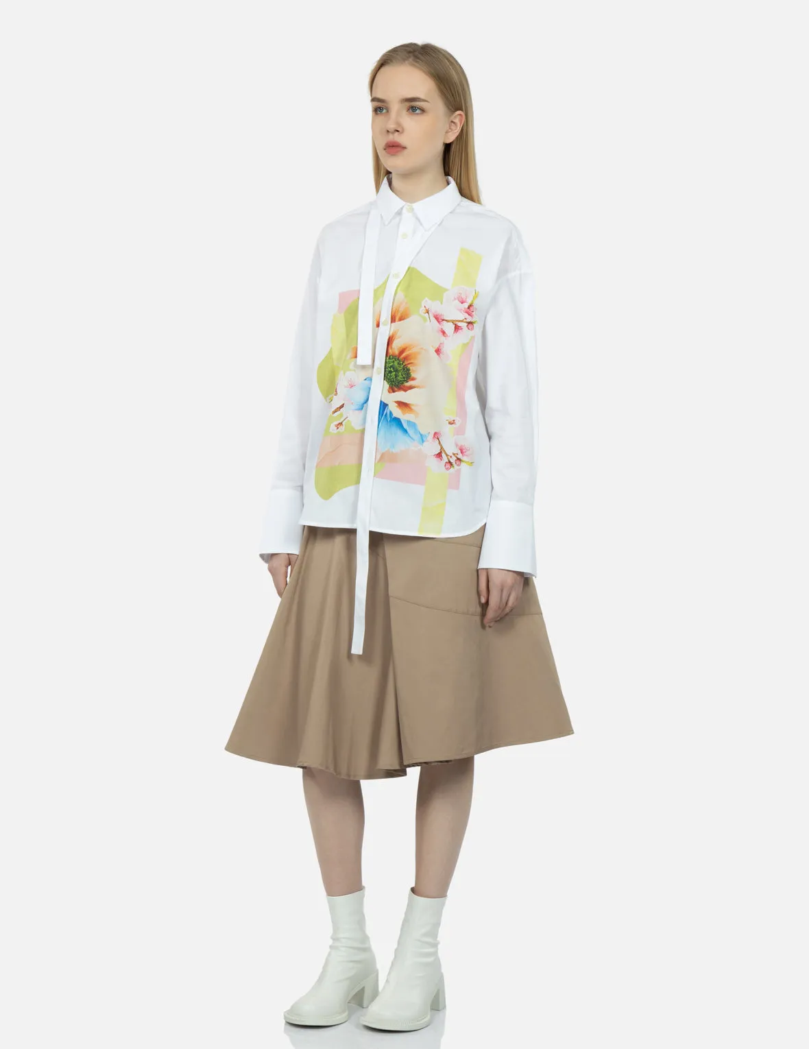 Foral Collage Print Oversized Shirt