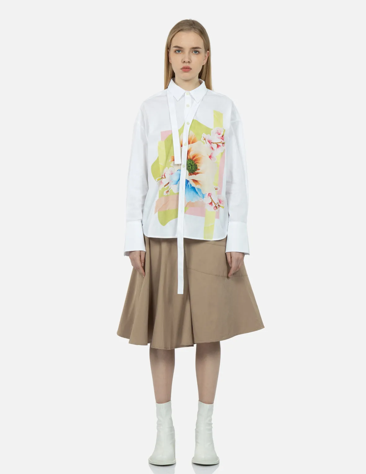 Foral Collage Print Oversized Shirt