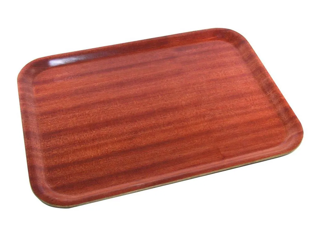 Genware NSDT4634 Non-Slip Darkwood Tray 46 x 34cm