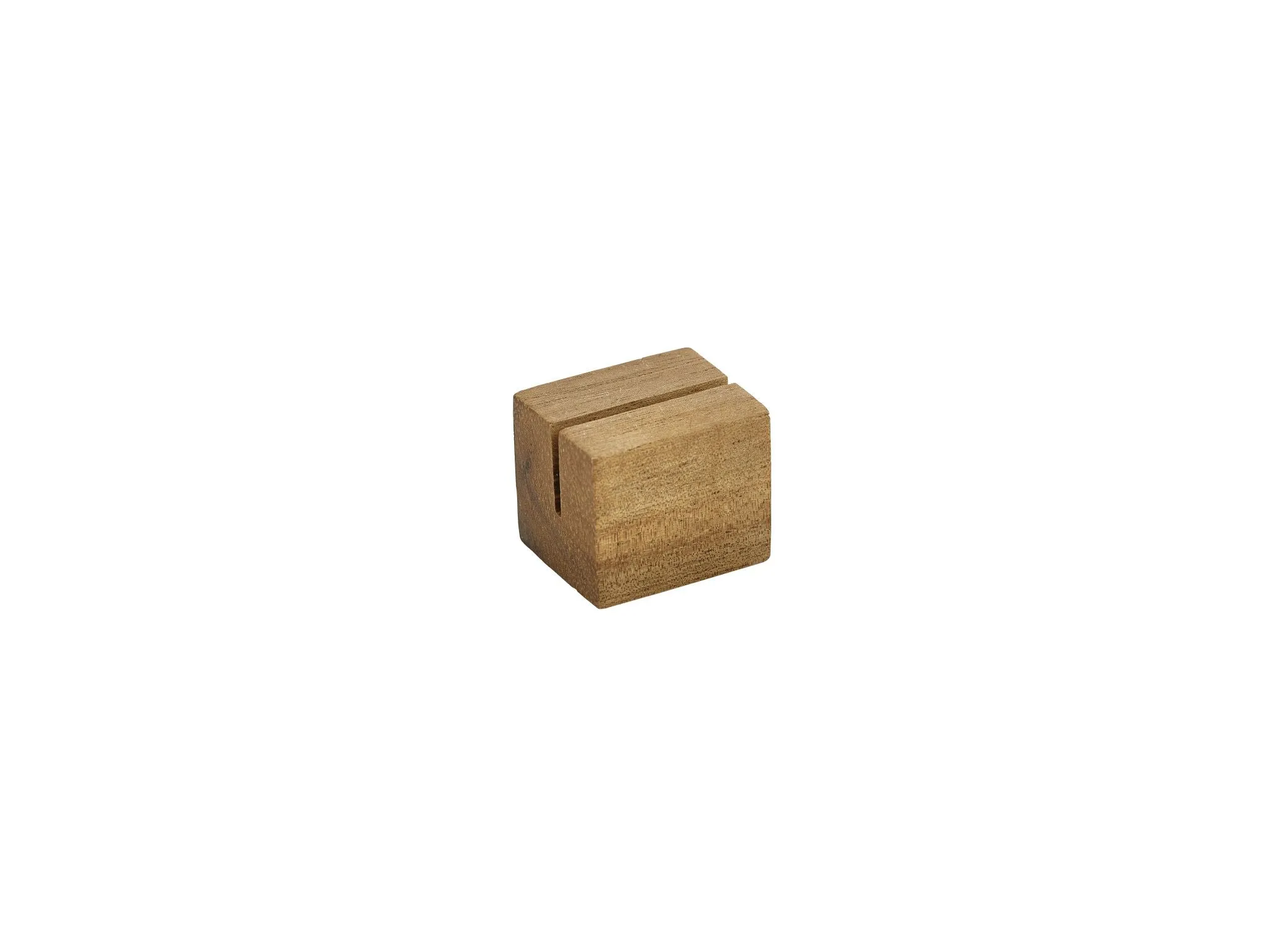 Genware WSH3 Acacia Wood Sign Holder 3 x 2.5 x 2.5cm