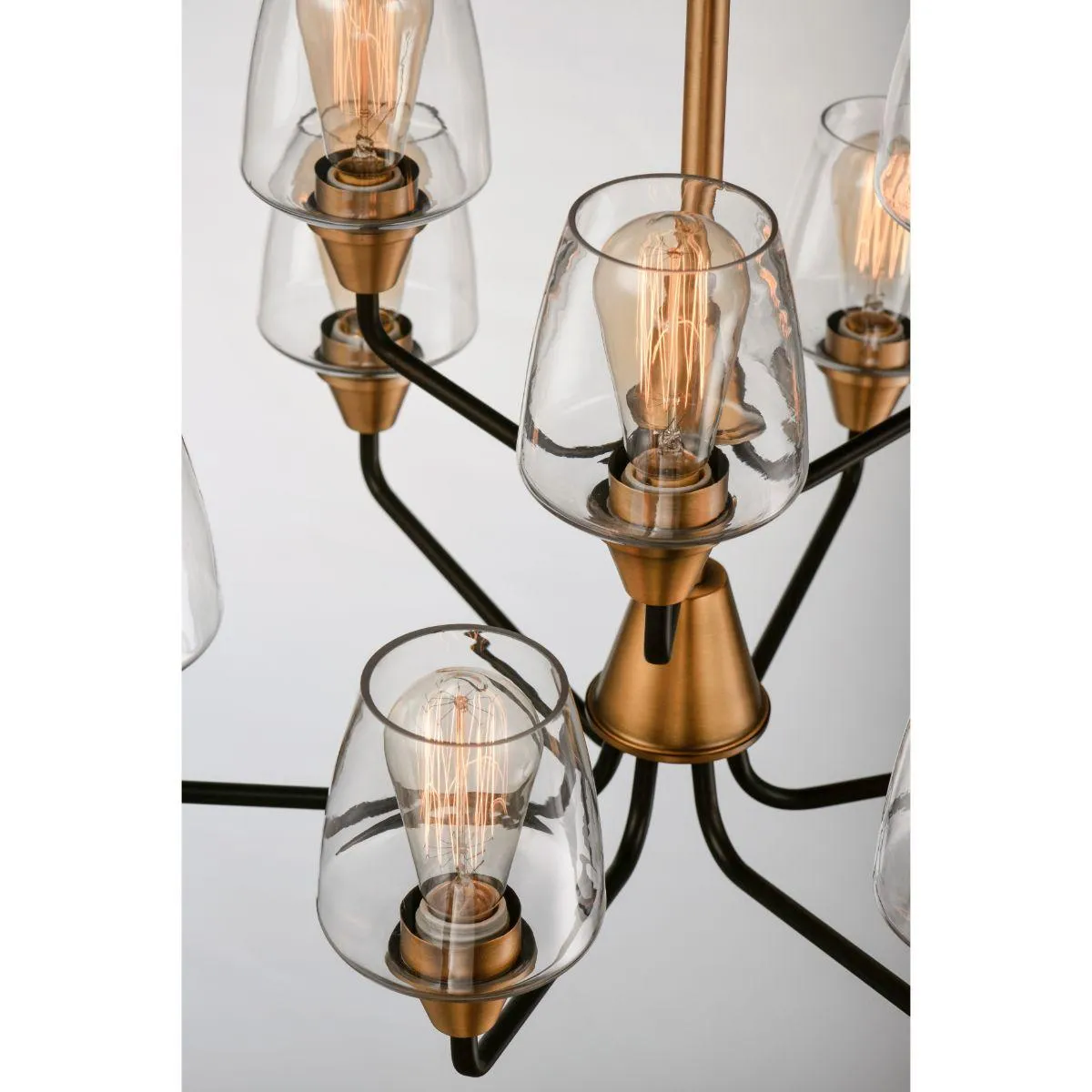 Goblet 27 in. 9 Lights Chandelier Antique Brass Finish