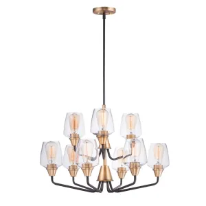 Goblet 27 in. 9 Lights Chandelier Antique Brass Finish