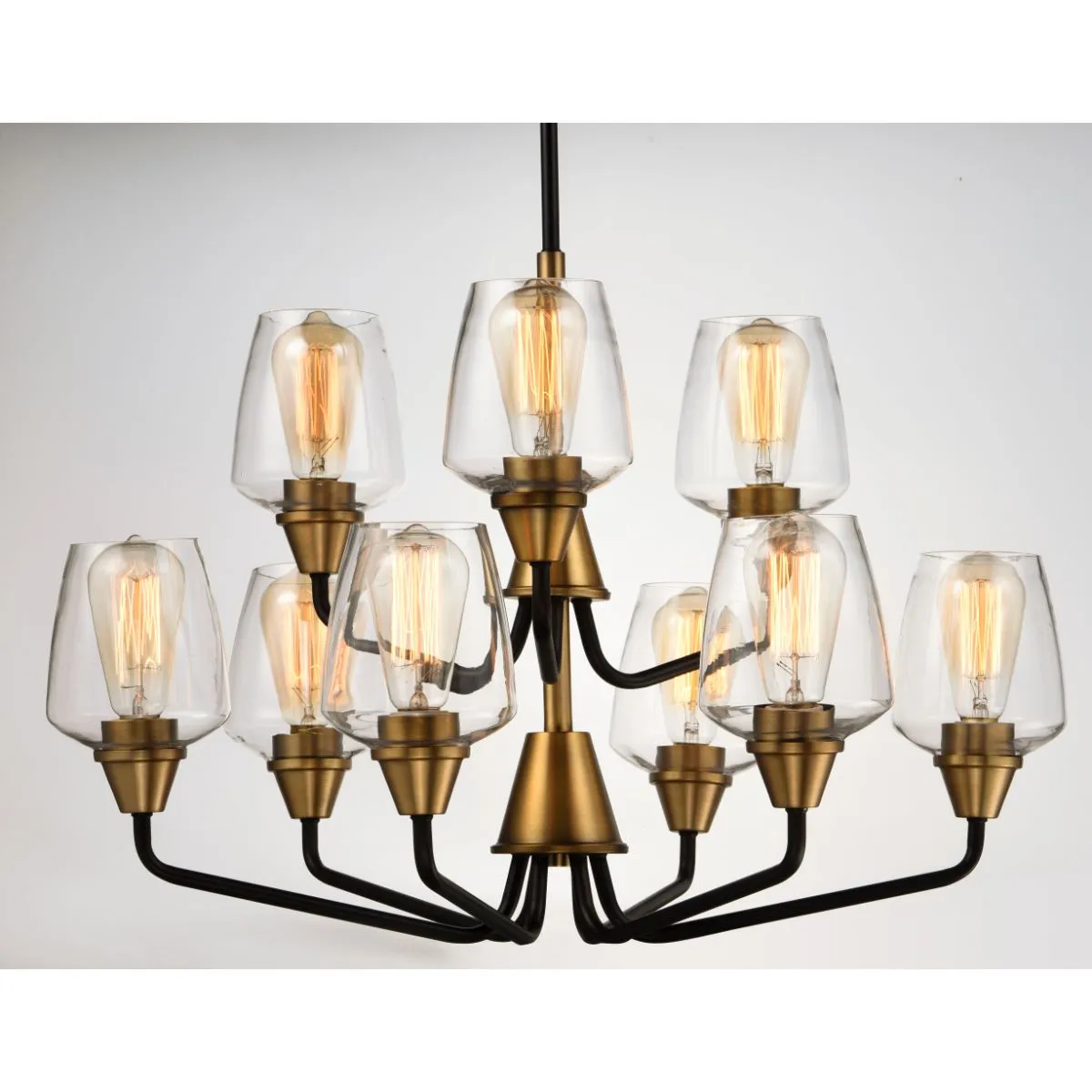 Goblet 27 in. 9 Lights Chandelier Antique Brass Finish