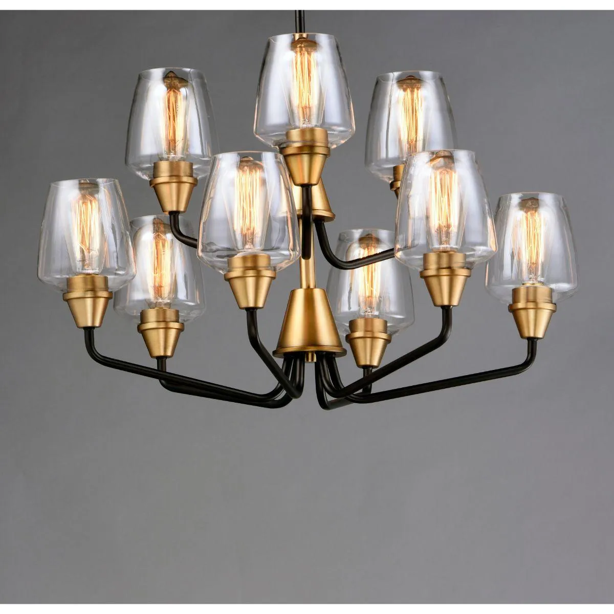 Goblet 27 in. 9 Lights Chandelier Antique Brass Finish