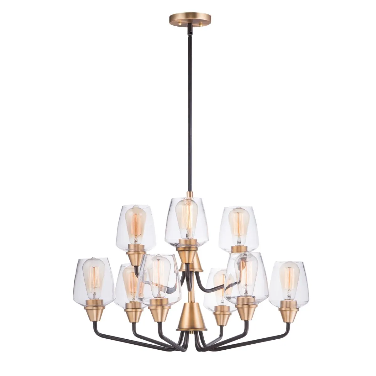 Goblet 27 in. 9 Lights Chandelier Antique Brass Finish