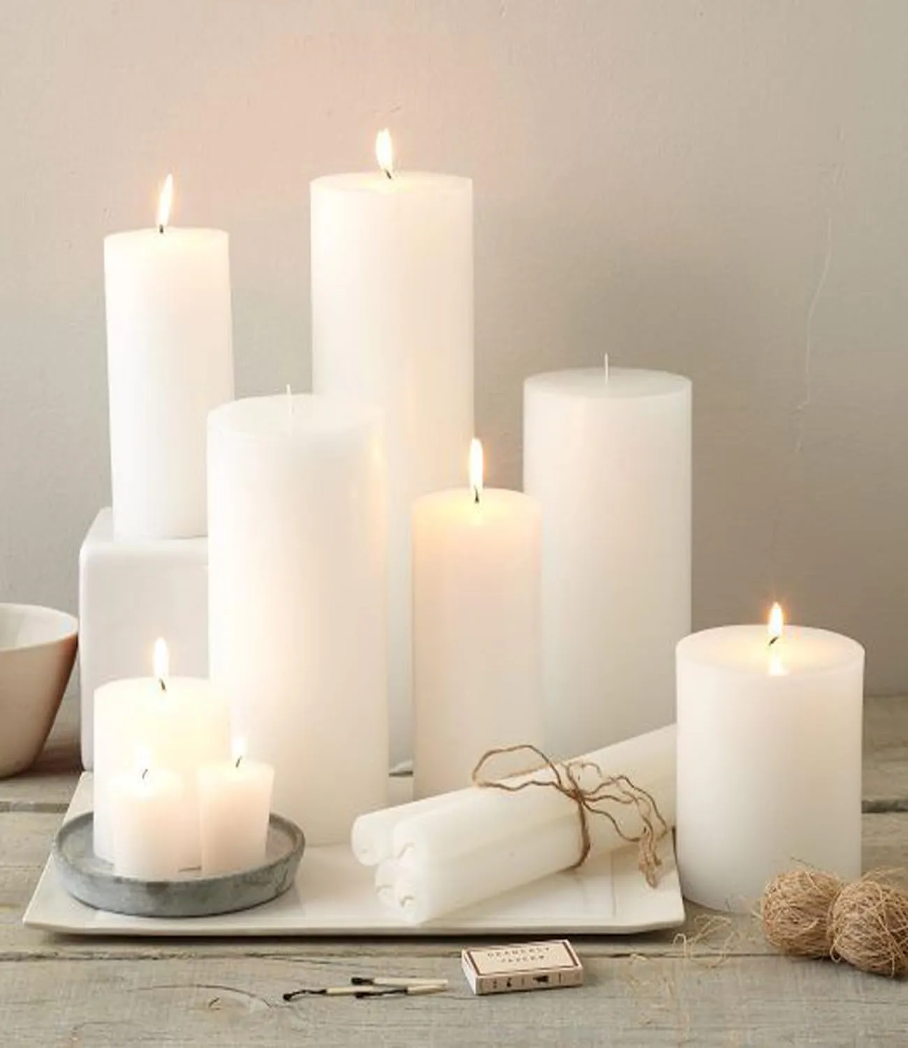 GOZZTOM Piller Candles Smoke Less for Party and Event Decoration Non-Scented White (2X3 Inch) - Pack of 5