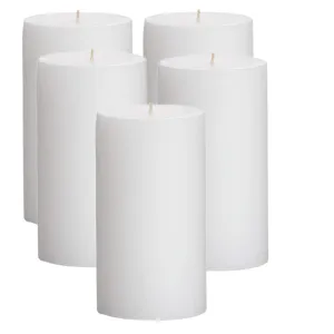 GOZZTOM Piller Candles Smoke Less for Party and Event Decoration Non-Scented White (2X3 Inch) - Pack of 5