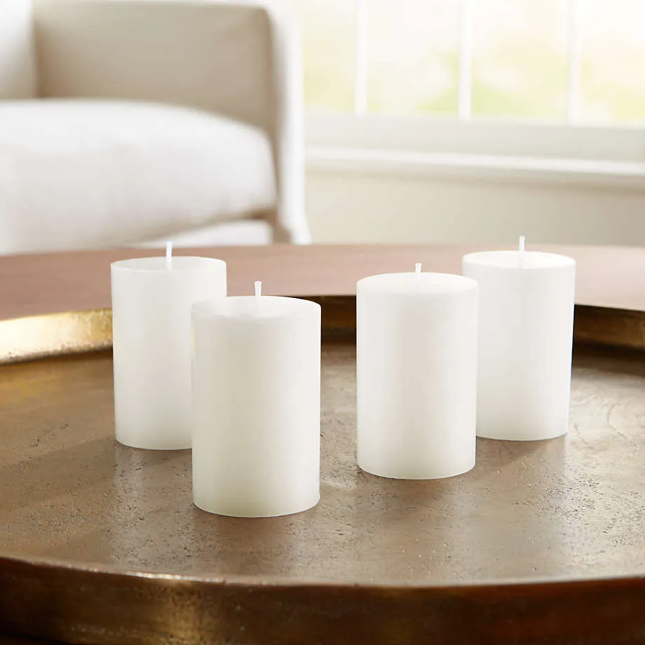 GOZZTOM Piller Candles Smoke Less for Party and Event Decoration Non-Scented White (2X3 Inch) - Pack of 5