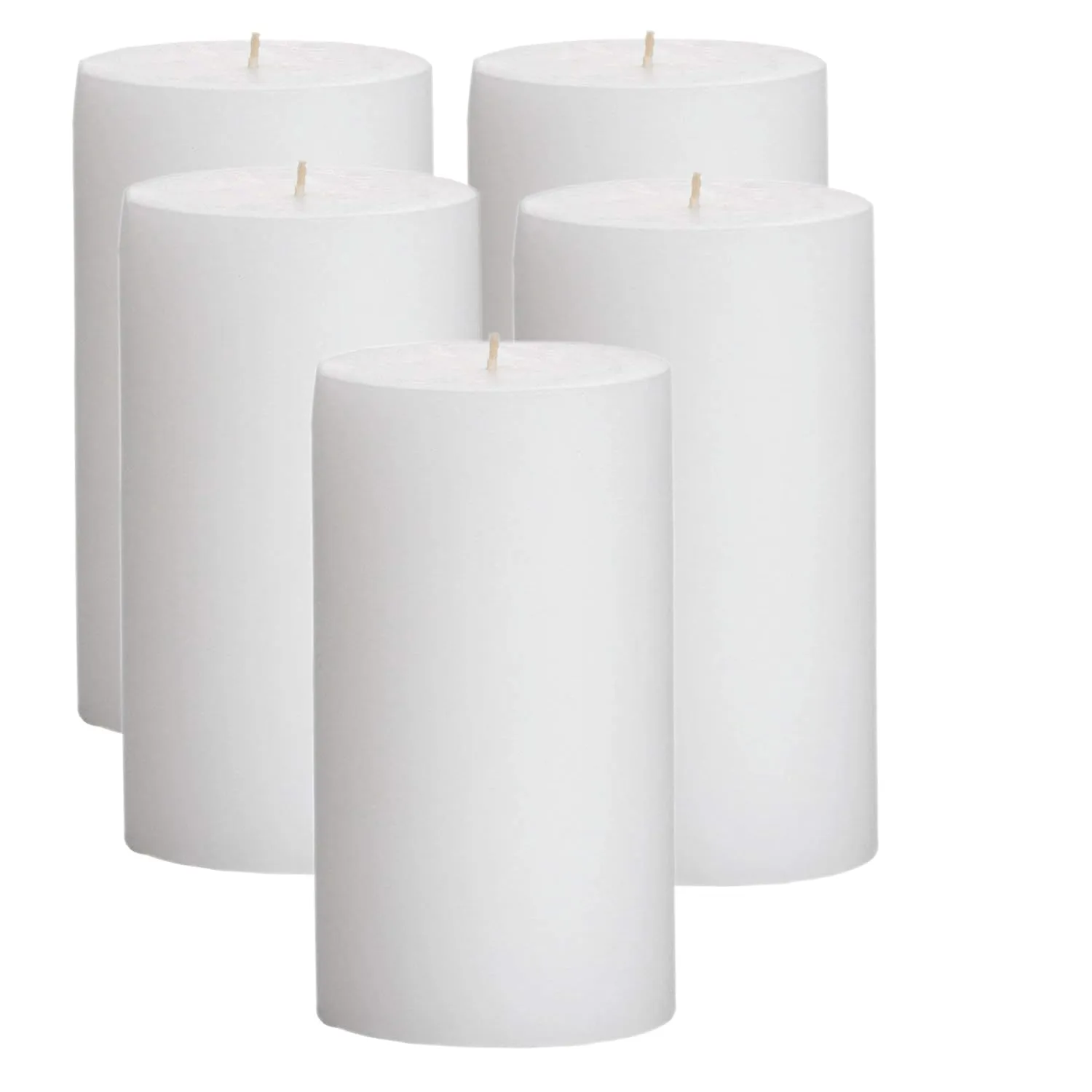GOZZTOM Piller Candles Smoke Less for Party and Event Decoration Non-Scented White (2X3 Inch) - Pack of 5
