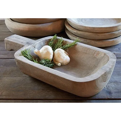 Grey Paulowinia Tray w/ Handle