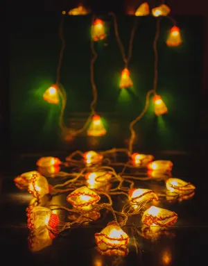 Handmade LED String Lights Orange Frock
