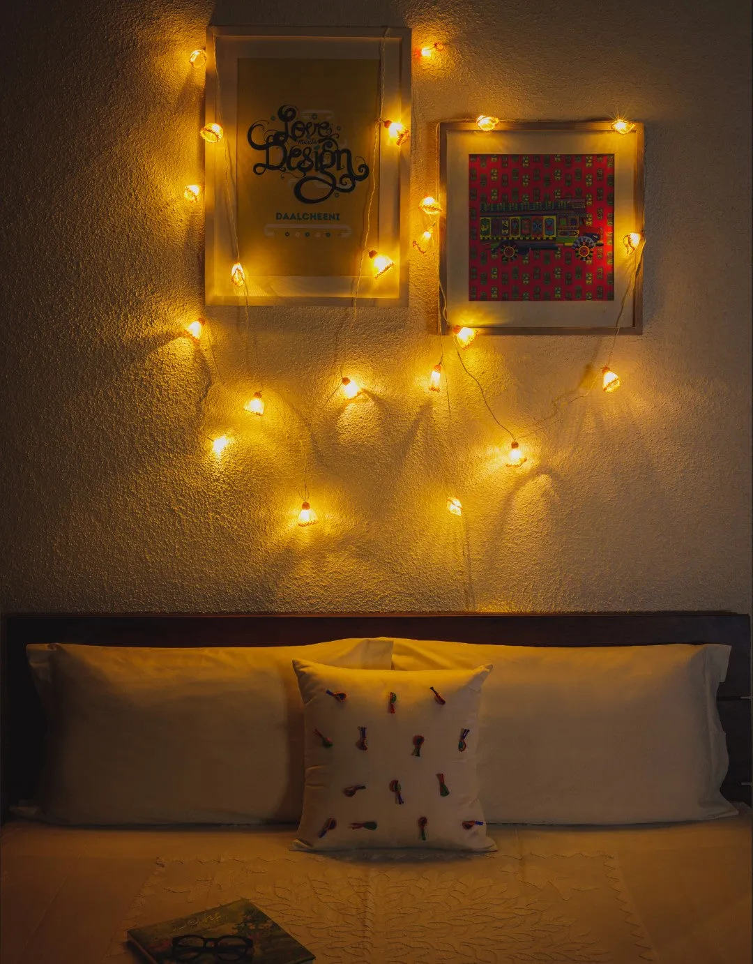 Handmade LED String Lights Orange Frock