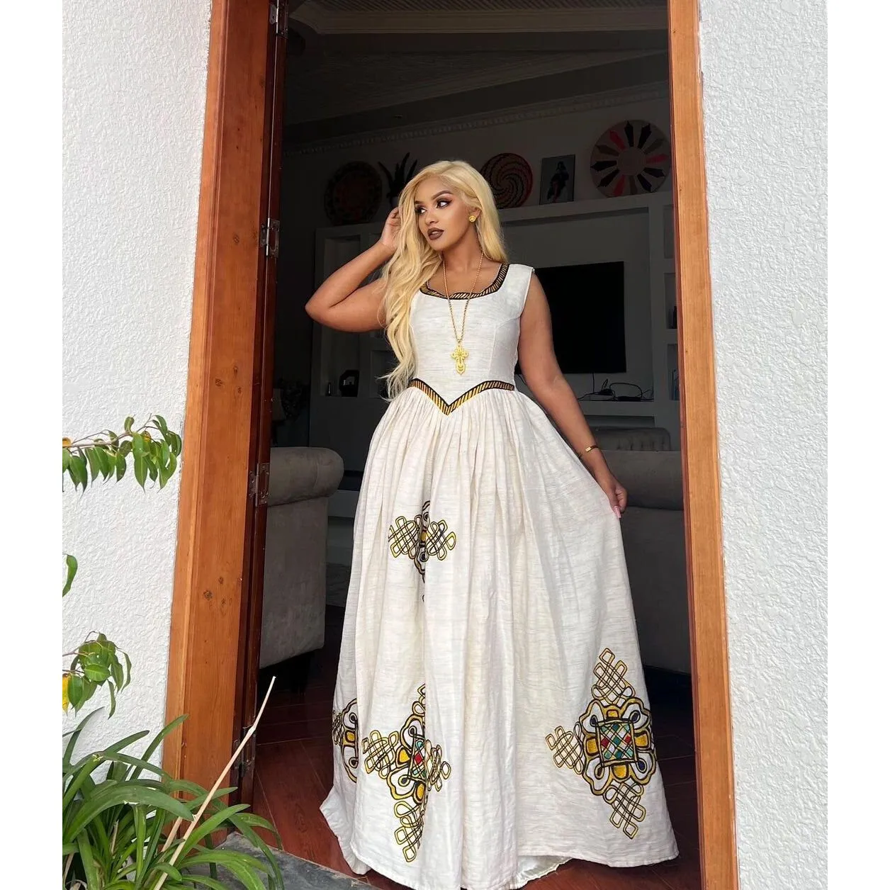 Handwoven Habesha Kemis Modern Habesha Dress Ethiopian Traditional Dress Eritrean Dress
