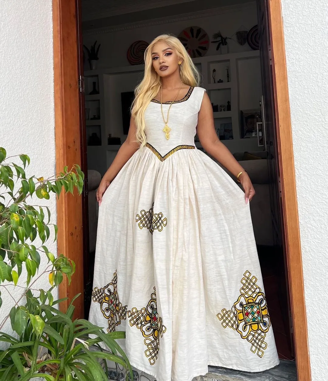 Handwoven Habesha Kemis Modern Habesha Dress Ethiopian Traditional Dress Eritrean Dress