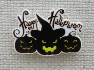 Happy Halloween Trio of Jack O Lanterns Needle Minder, Cover Minder, Magnet LAST ONE!