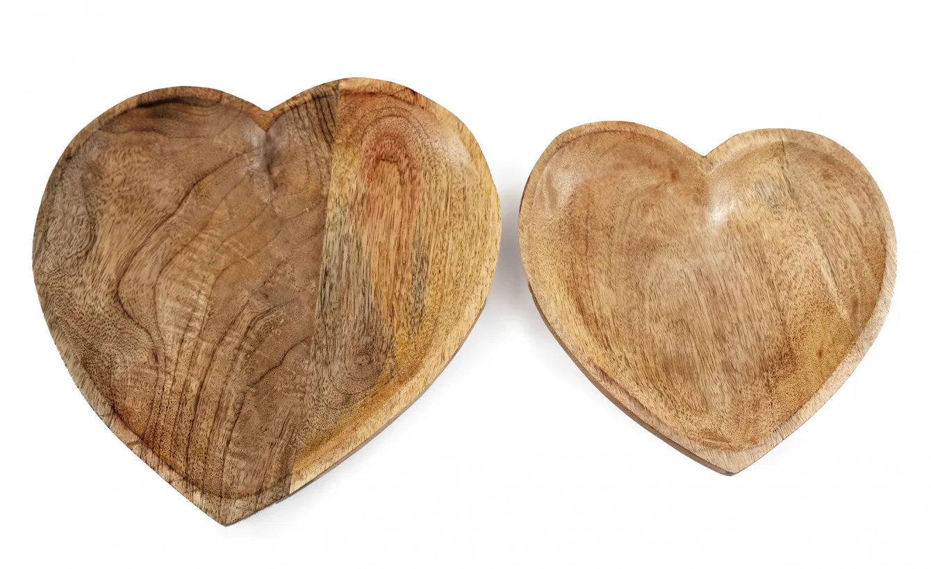 Heart-Shaped Wooden Bowl