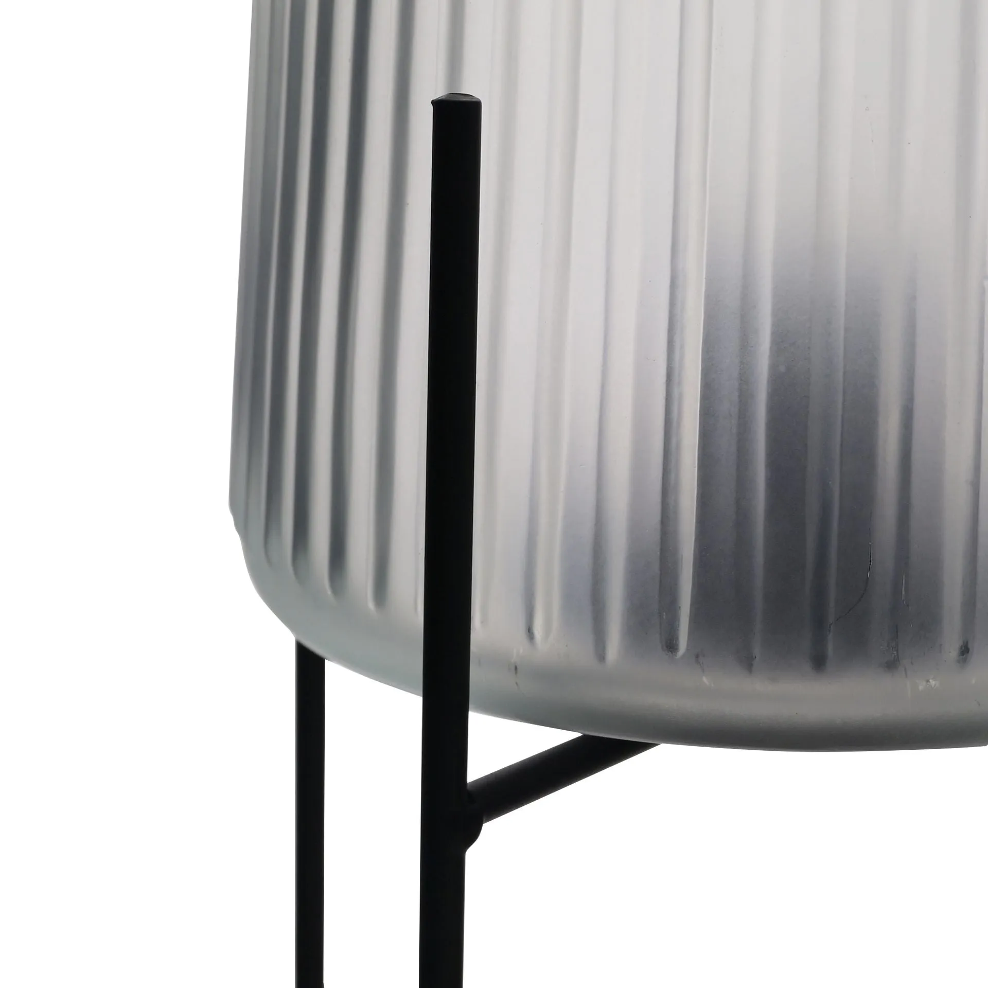 HESTIA BATTERY OPERATED GLASS LAMP WITH STAND FROSTED WHITE 12.5CM X 23CM