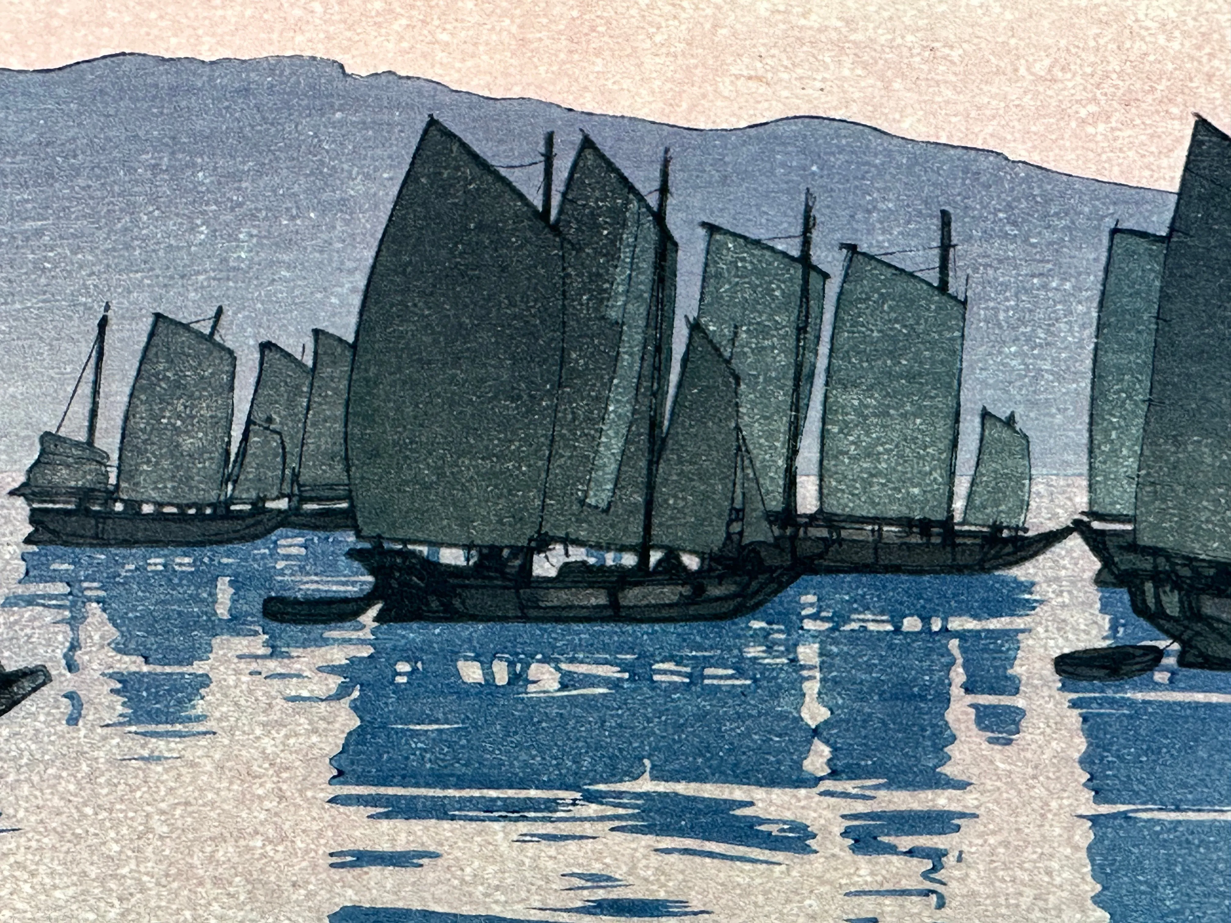 Hiroshi Yoshida (1876-1950) Woodblock Print "Abuto in the Morning" 1930 Original
