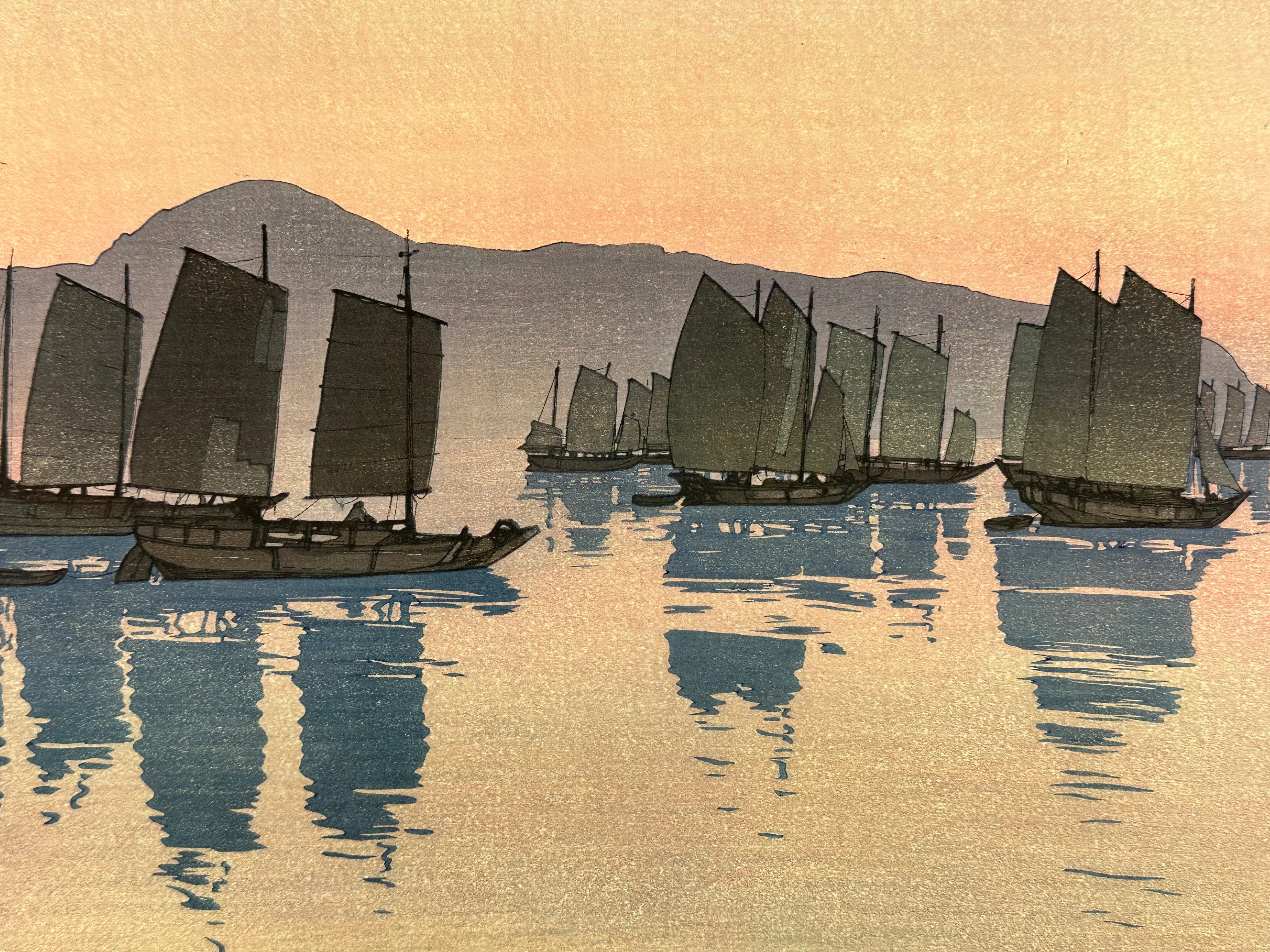 Hiroshi Yoshida (1876-1950) Woodblock Print "Abuto in the Morning" 1930 Original