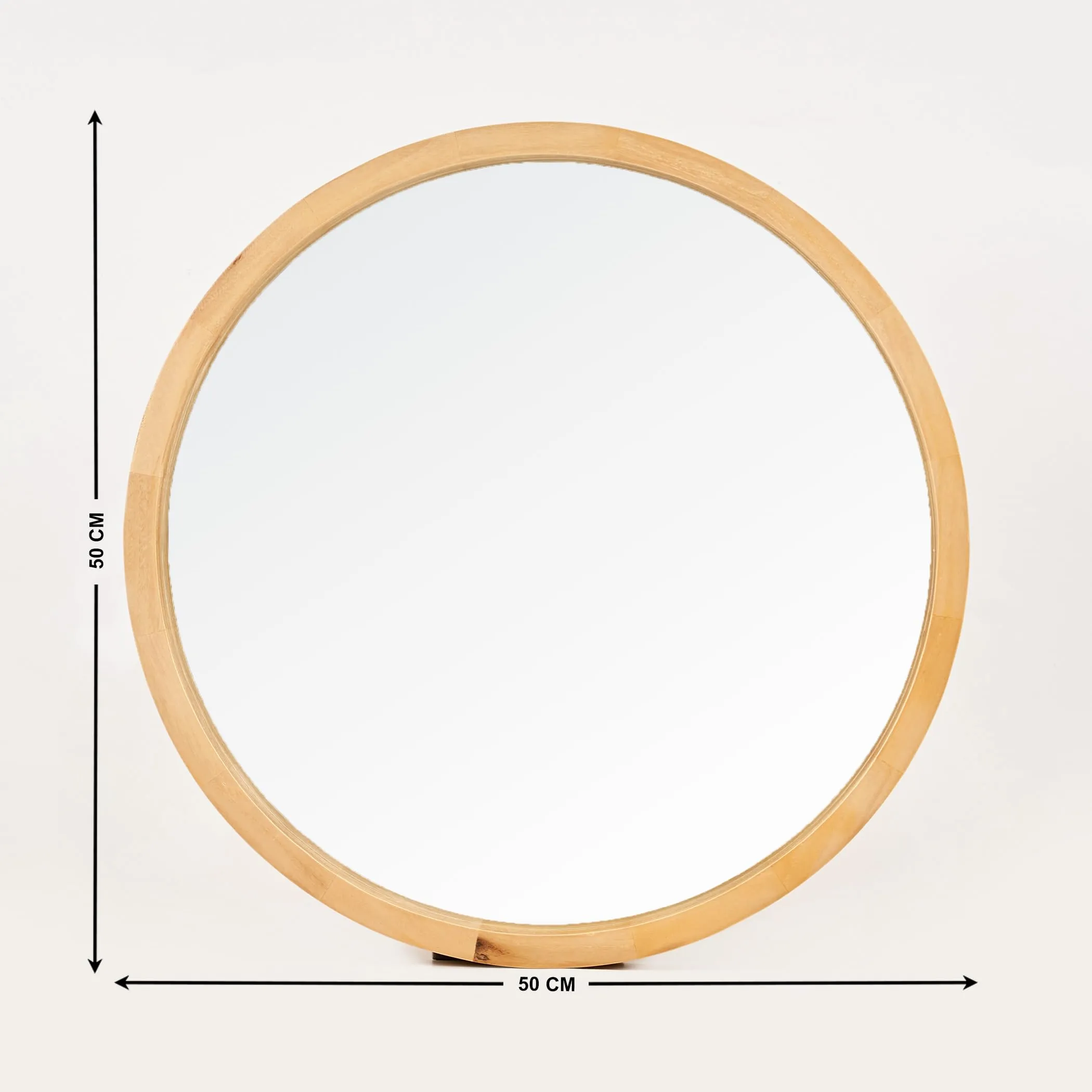 Home Centre SS24 Round Wooden MIRROR-1A-50CM-NATURAL