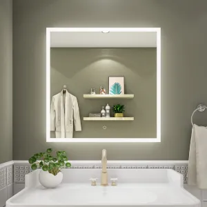 Khushi Decors LED Mirror Glass Bathroom Wall - Full Length Home Decor Light Mirror for Bedroom, Living Room, Dressing Room, Hall, Wash Basin, Makeup Room (Size 24x24 AS6)