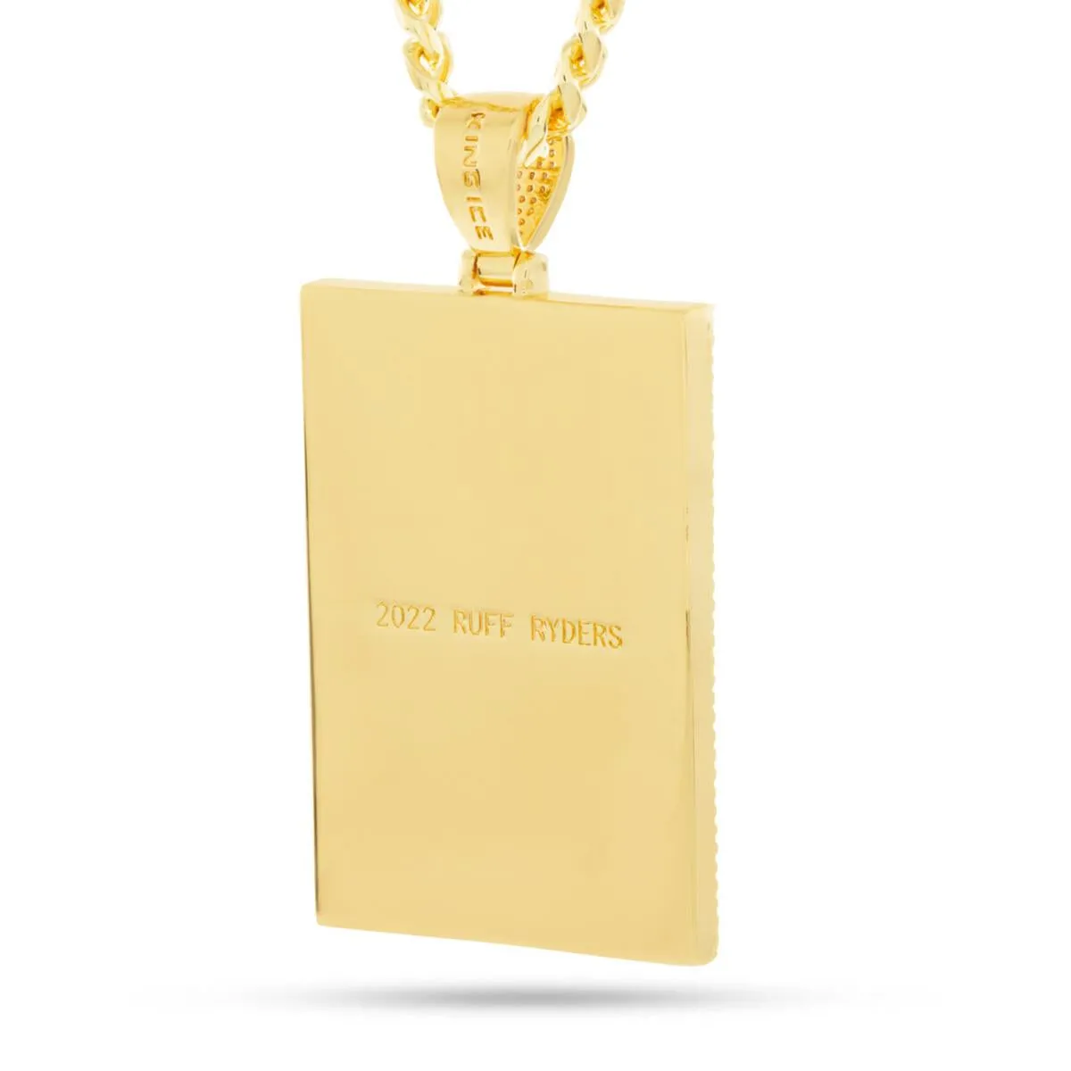 King Ice 14KT Ruff Ryders x King Ice - Dog Tag Logo Necklace