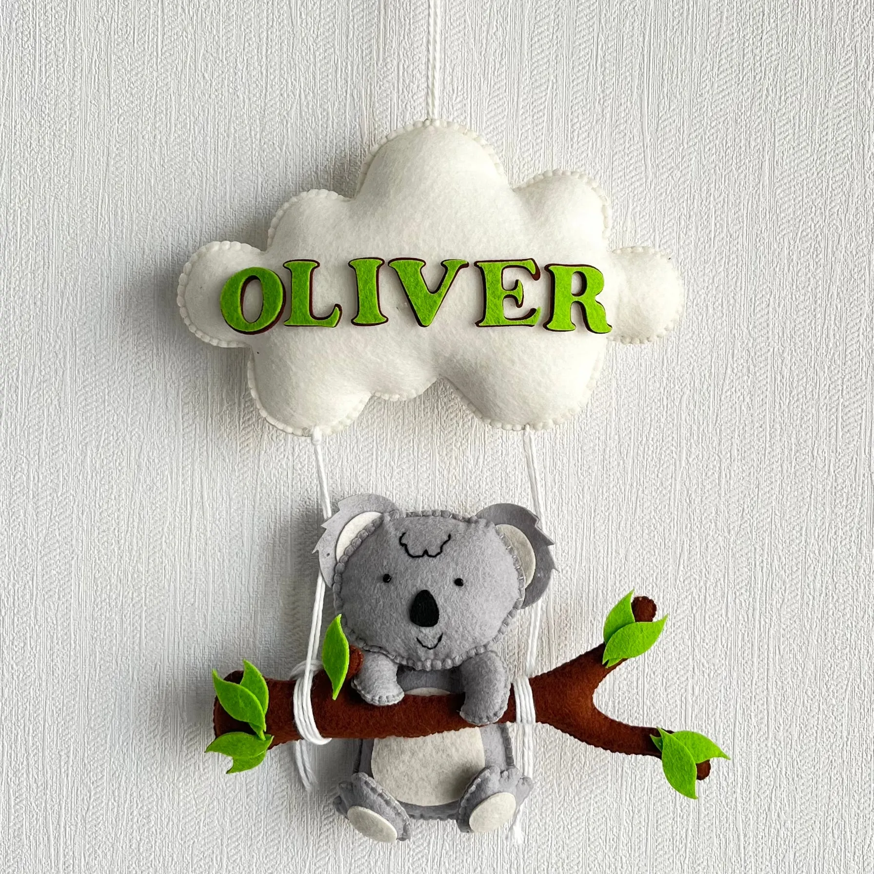 Koala's Cling Name Hanging