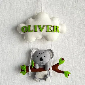Koala's Cling Name Hanging