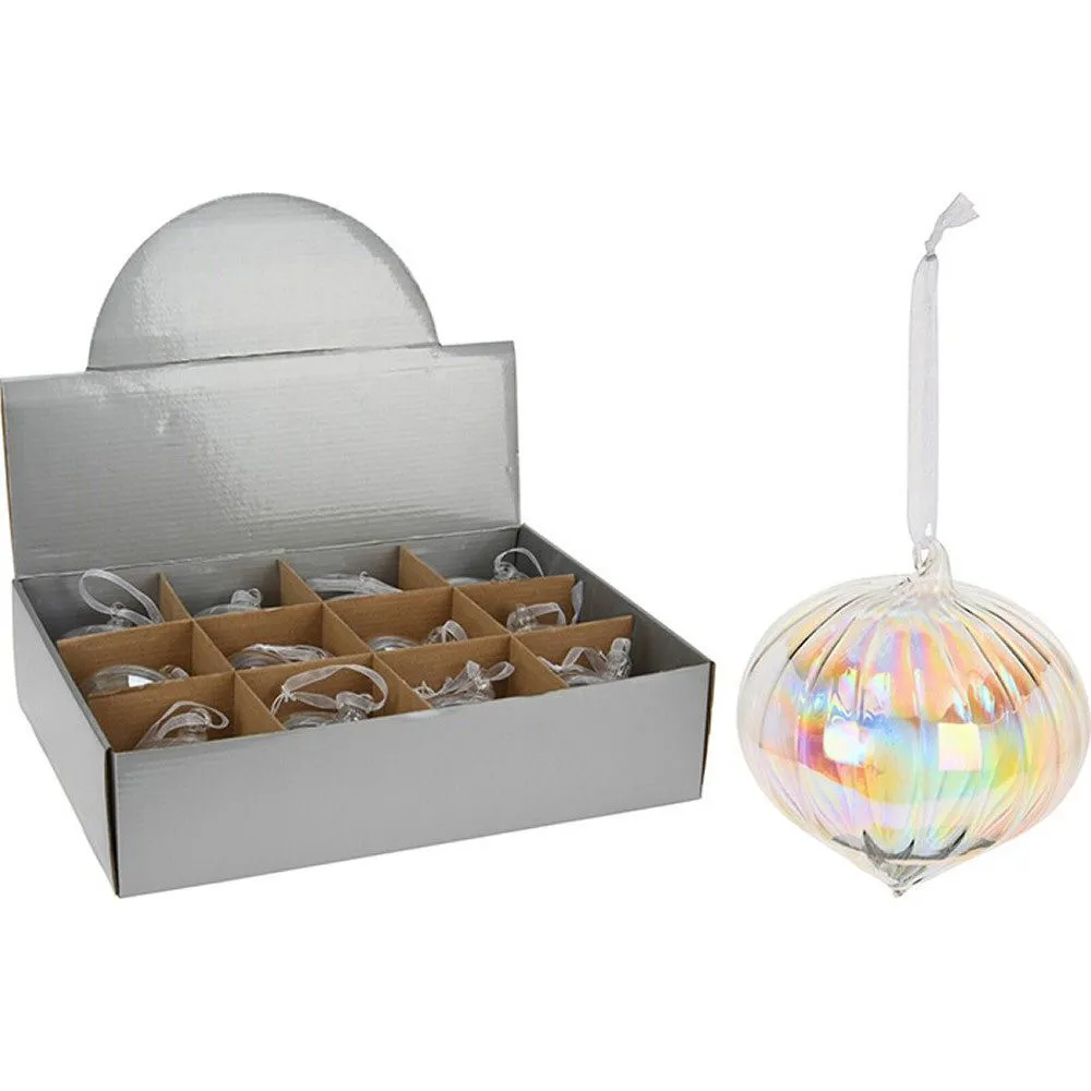 Koopman 8cm Iridescent Christmas Onion Bauble