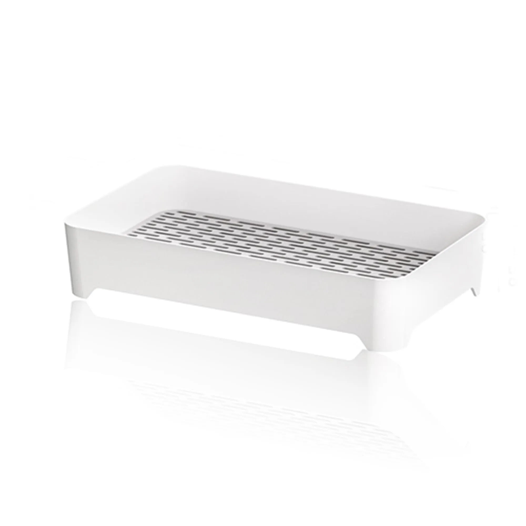 Kuber Industries Pack of 6 Multipurpose Decorative Drain Tray Large | Makeup Perfume Organiser, Bathroom, Decorative Dresser, Kitchen Countertop Organiser Tray | Anti Slip | YM.6302G | Grey