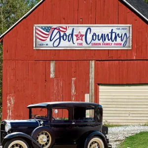 Large Barn Sign - Patriotic Distressed God & Country