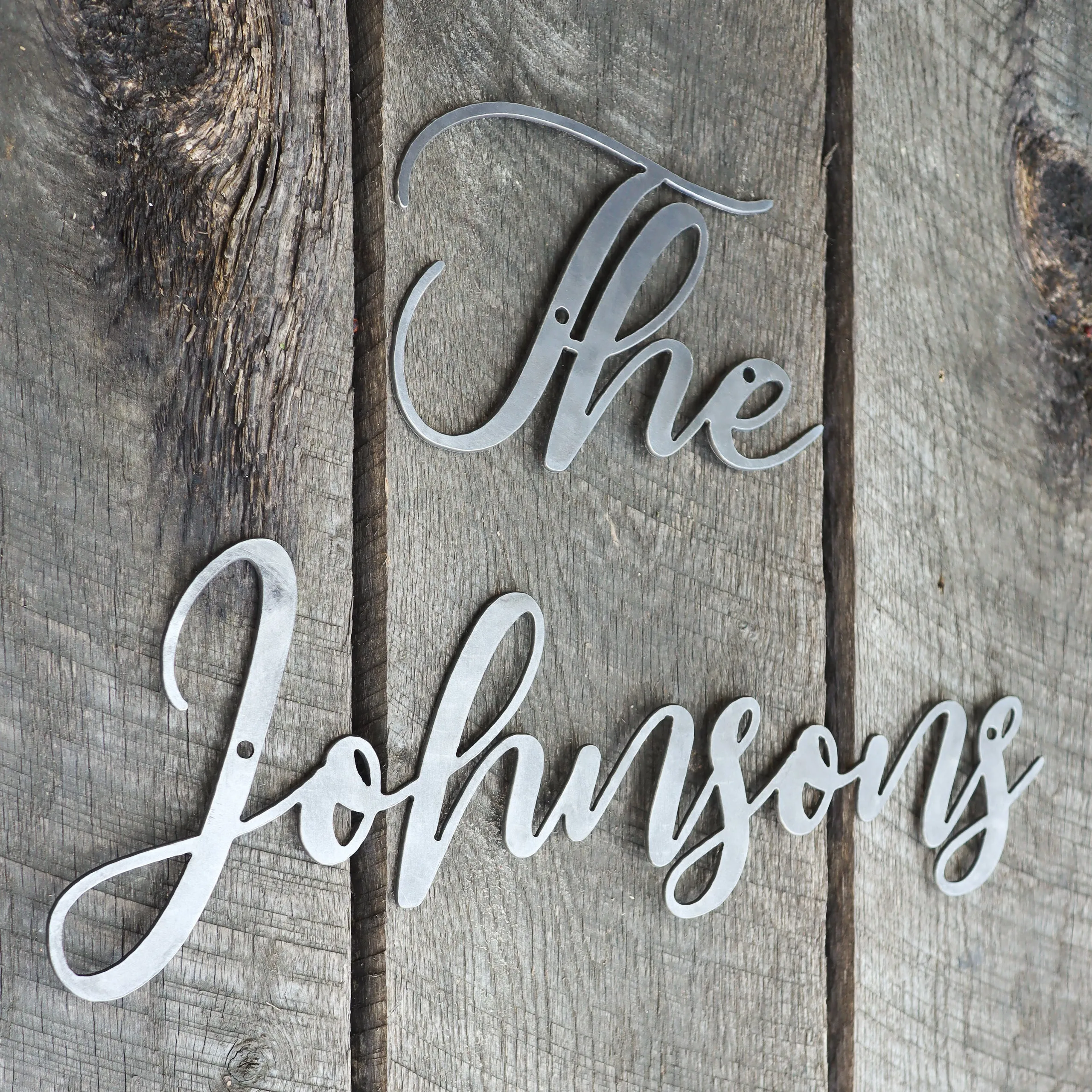 Last Name Cursive Words Wedding Sign - Personalized Metal Family Decor - Custom Wall Art - Welcome Signs